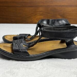 Naot Women's Cymbal Dress Sandal - Black Leather - Size 9 US / 40 EU